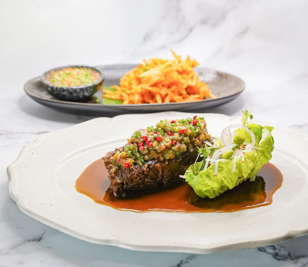 Sous vide beef short rib