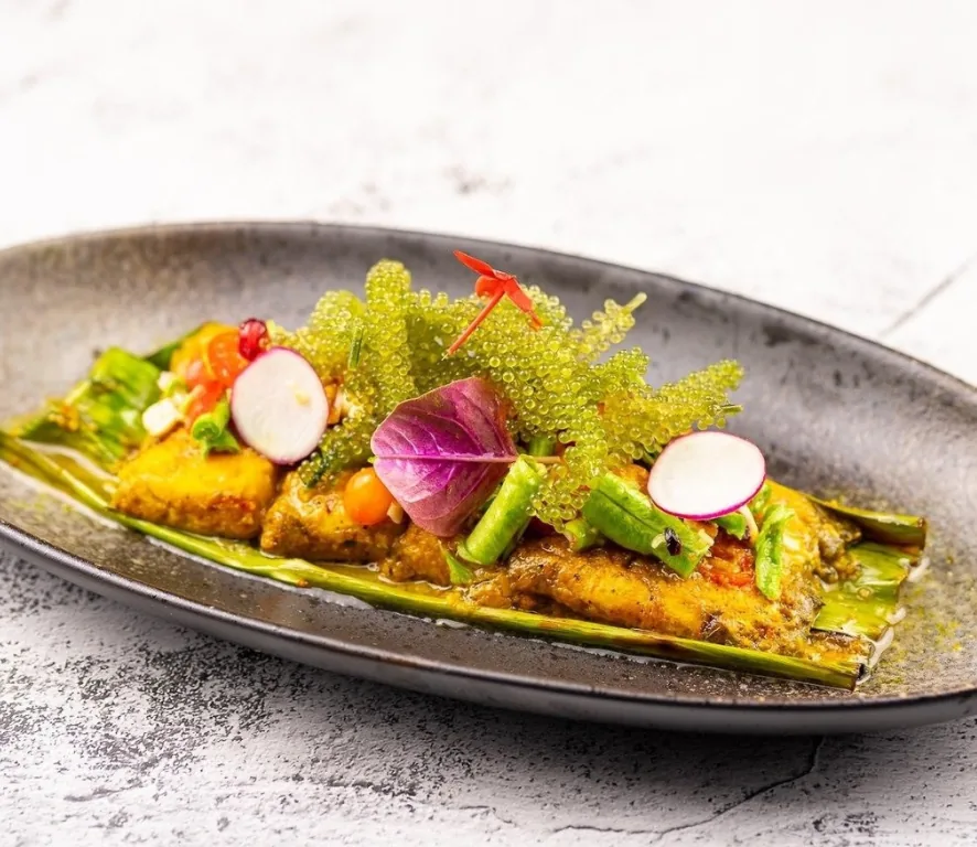 Marinated sea bass